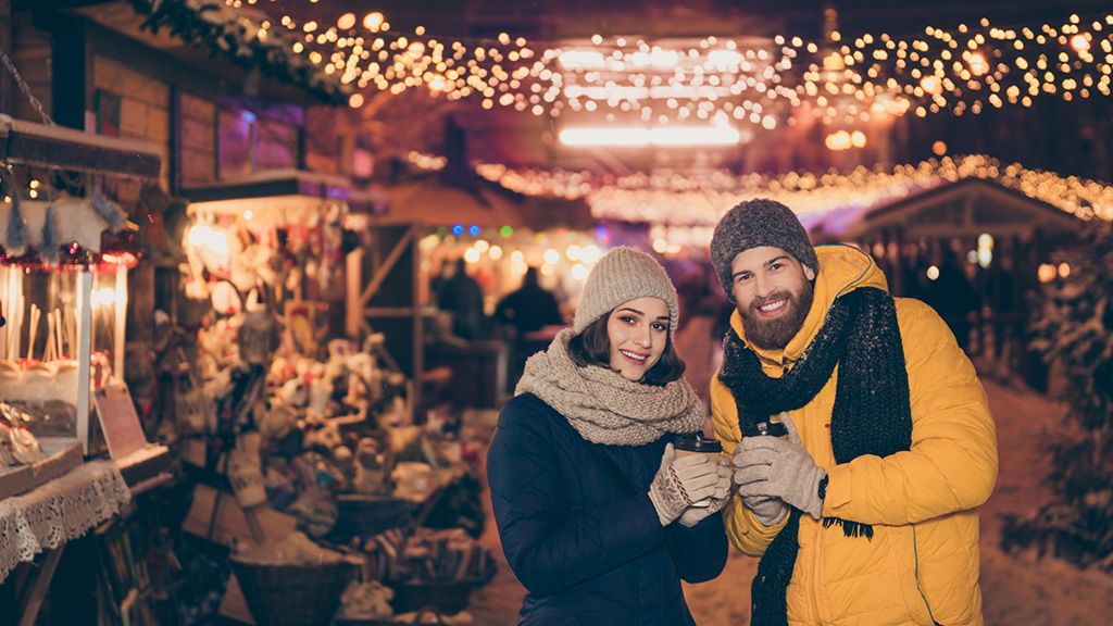 people at the christmas market